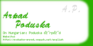 arpad poduska business card